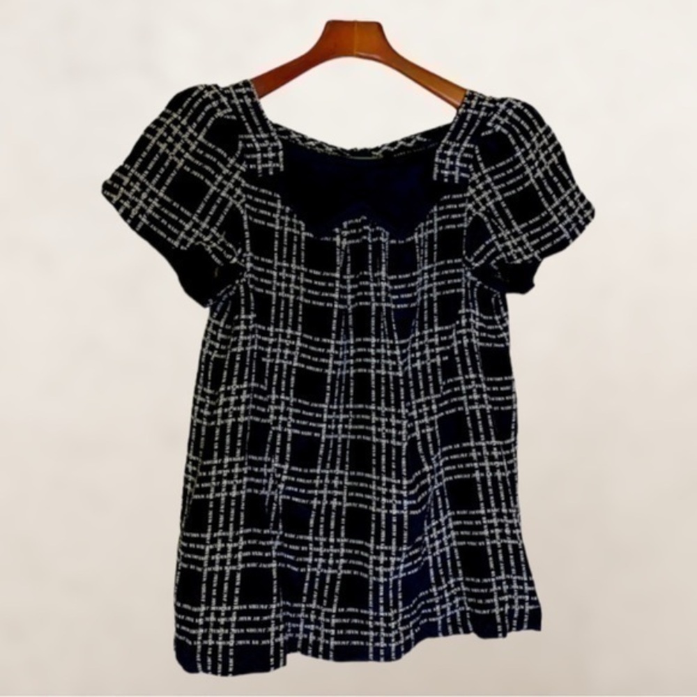 Marc by Marc Jacobs womens signed plaid short sleeve blouse top in silk S